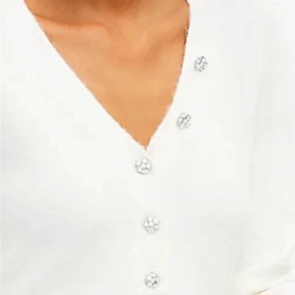 Loft Jeweled Button Sweater - Picture 2 of 9